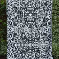 Jive Black and White Plush velvet face and Soft Sherpa Fleece Back Throw